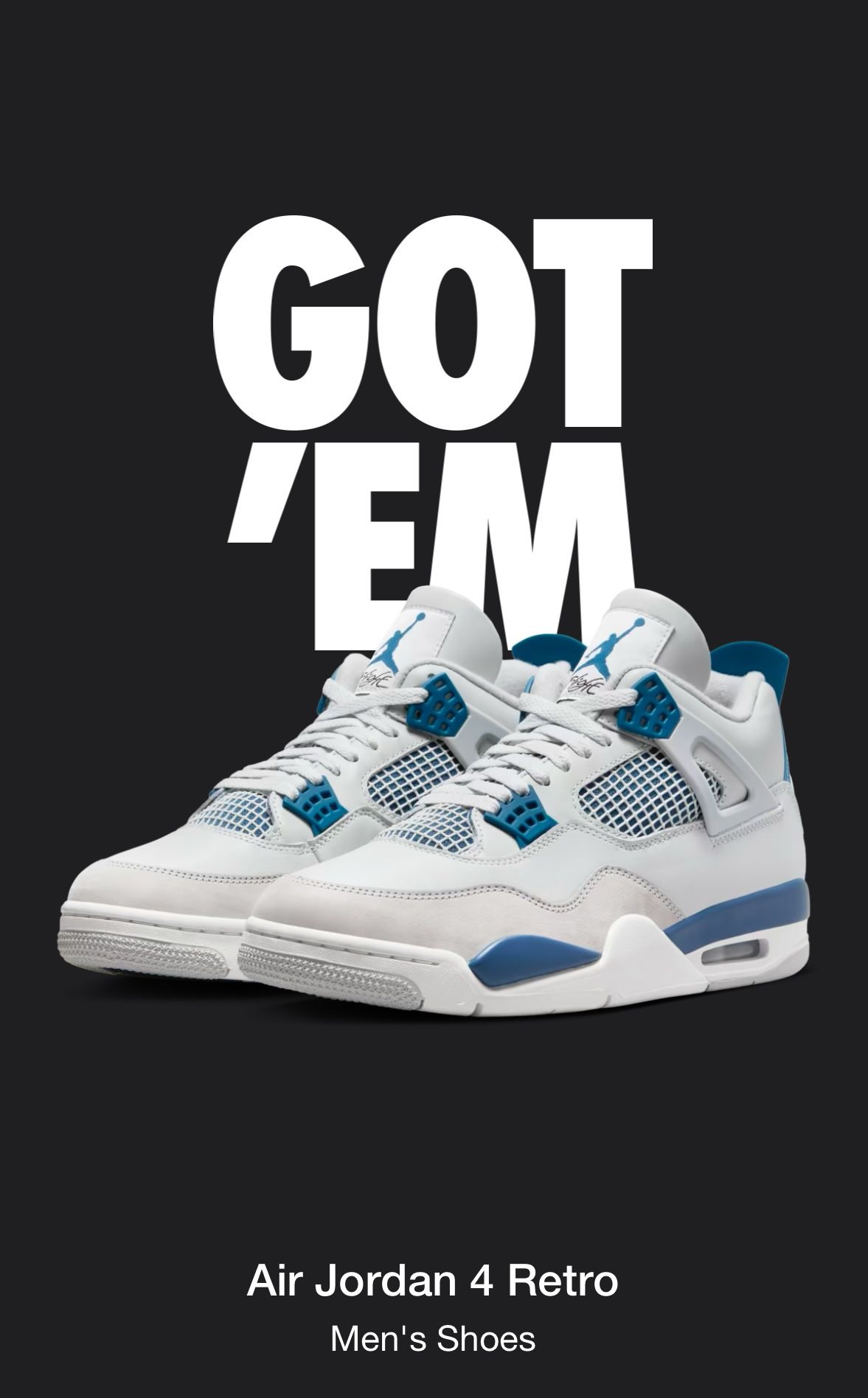 Nike Air Jordan 4 IV OG Military Blue Size 10 Retro (2024)