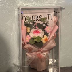 Pink Crochet Flower Bouquet 