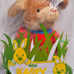 Sealed Vintage 1991 AVON 12" Kasey The Kangaroo Cuddly Soft Plush Stuffed Animal. This image shows the Avon Kasey Kangaroo plush stuffed animal, which