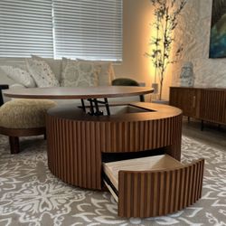 Silva - 39'' Lifting Top Round Coffee Table 