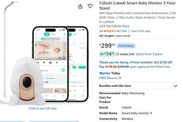 CüboAi Smart Baby Monitor with Floor Stand