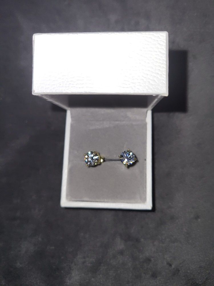 Gold Plated 925 Silver Moissanite Earrings
