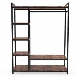 large industrial-style closet organizer