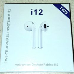 White I12 Wireless EARPHONE Bluetooth HEADSET WITH charge BOX