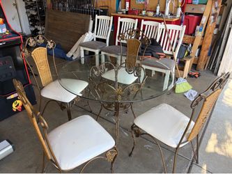 Gorgeous metal glass dining set !