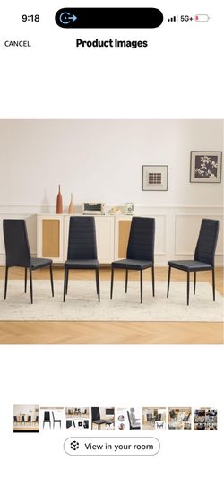 4 Dinning chairs with free glass dinning table