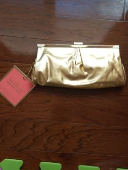Michael Kors gold evening clutch