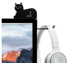 Cat-Shaped Monitor Headphone Hanger Hook