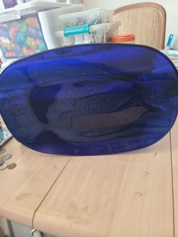 Rare 1970's Duralex Boenioli Rocco Cobalt Blue Platter Made In Paris Marked Down From $75
