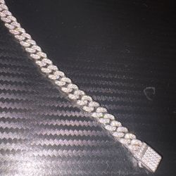 3mm Moissanite Cuban Bracelet 8” – GRA Certified, Iced Out, 925 Silver