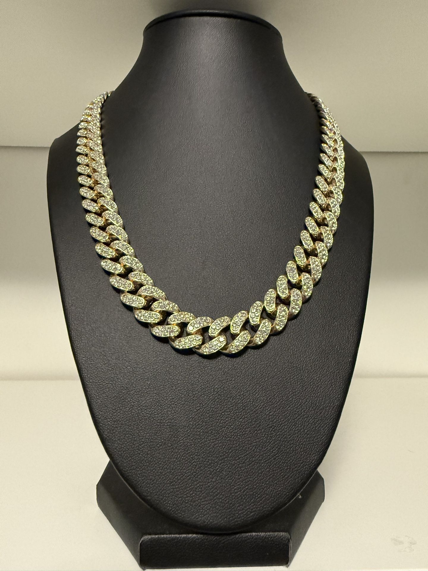 14k Gold Plated Diamond Cuban