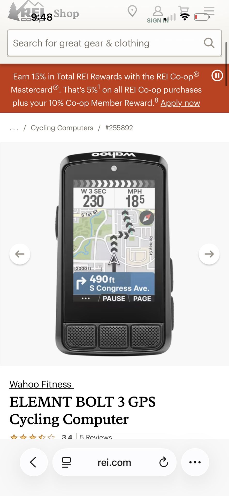 Wahoo ELEMNT Bolt V3 GPS