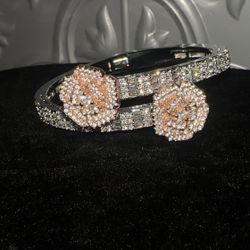 18k Gold Plated Two Tone Double Rose Bangle 