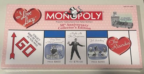 Monopoly 50th anniversary "I Love Lucy." Brand new. Unopened. Factory sealed.
Read FULL description.
