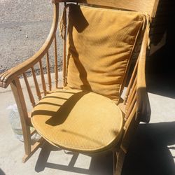 Vintage Wood Rocking Chair With Cushions DELIVERY