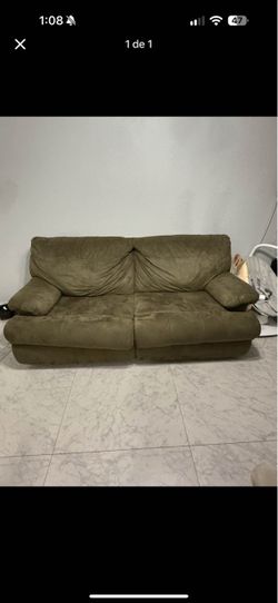 Free Olive Green Microfiber Loveseat Sofa