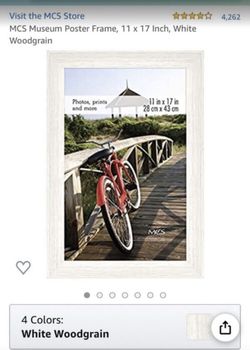 MCS Museum Poster Frame, 11 x 17 Inch, White