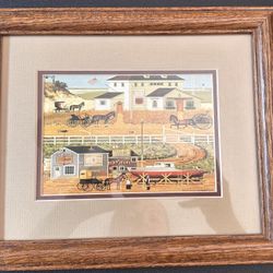 Oak Framed Antique Store Art Print
