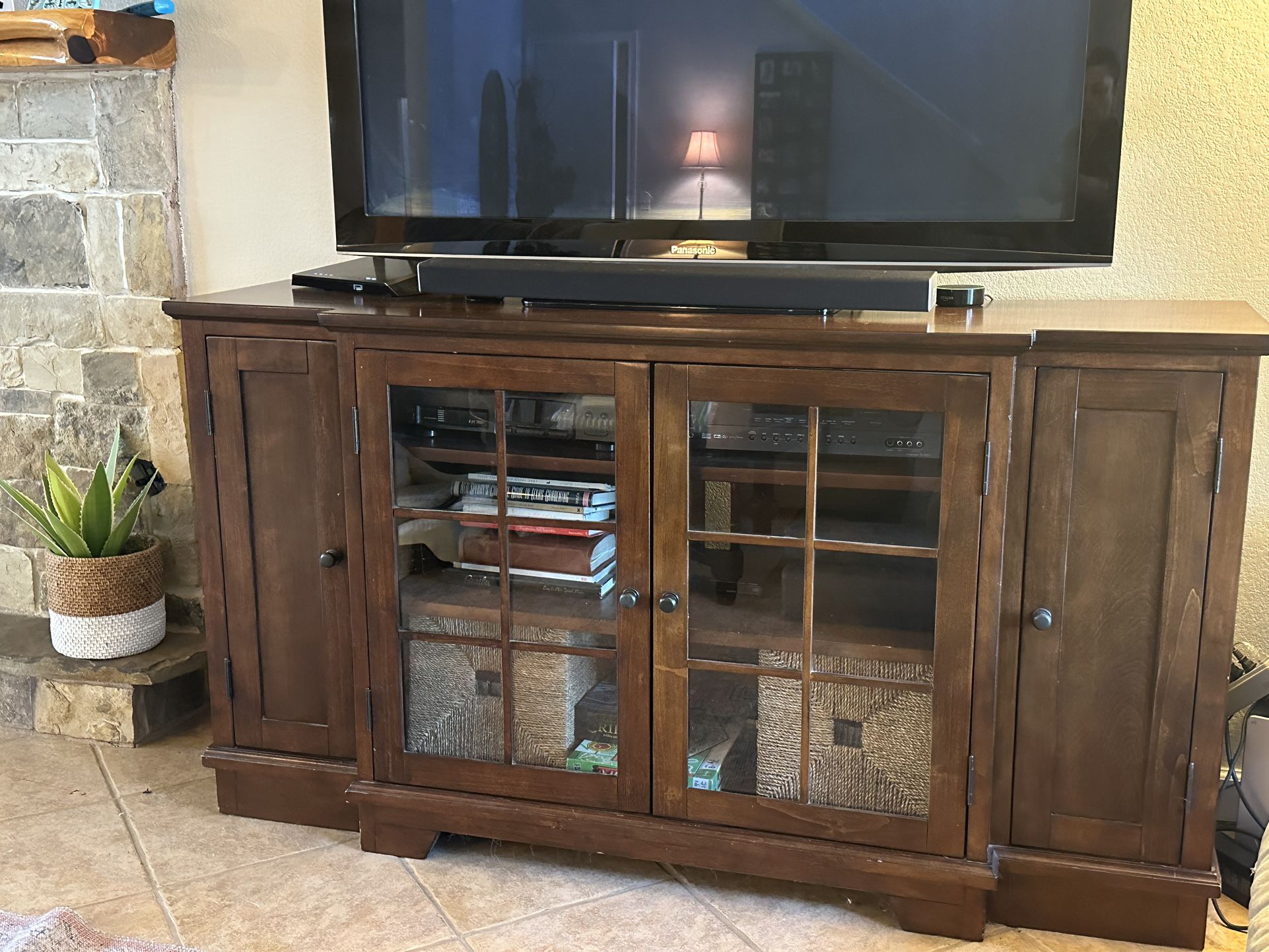 Solid Wood Media Console 