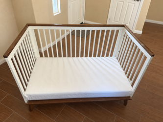 White and Walnut-Tone Daybed Frame