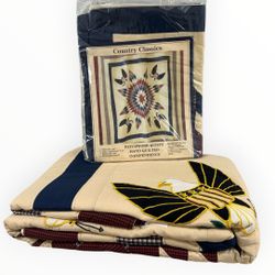 American Pacific Independence Quilt Full Queen 86x86 Patriotic Americana 1996