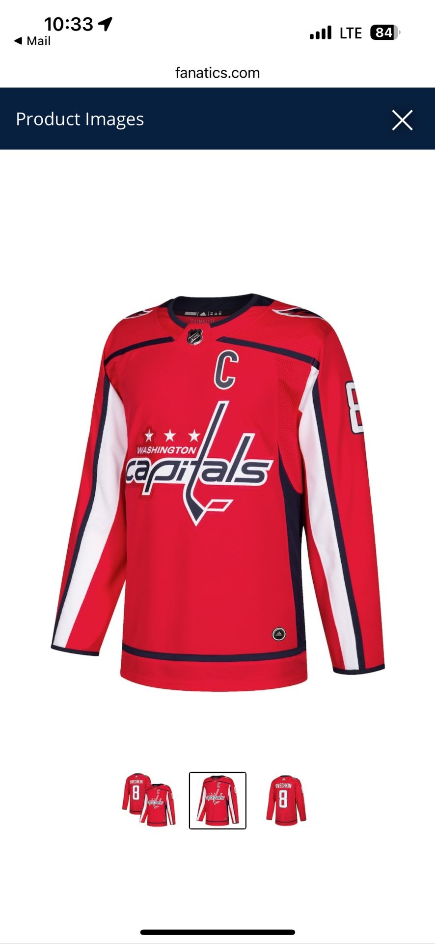 Alexander Ovechkin Washington Capitals adidas Authentic Player Jersey - Red