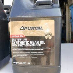 Pureoil Synthetic Gear Oil, SAE 75W140, 2Qt