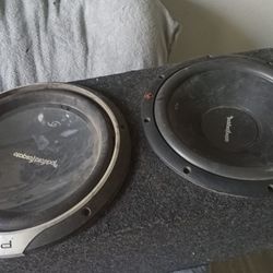Two Rockford Fosgate Subs (1) P3 Top Of The Line And (1) Punch . High Quality Subwoofers Powerful!