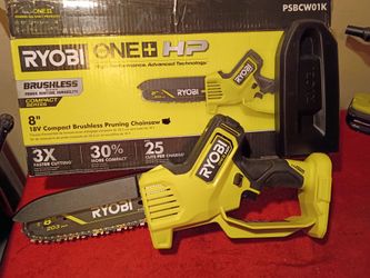 18 volt Ryobi brushless 8" chainsaw tool only $100