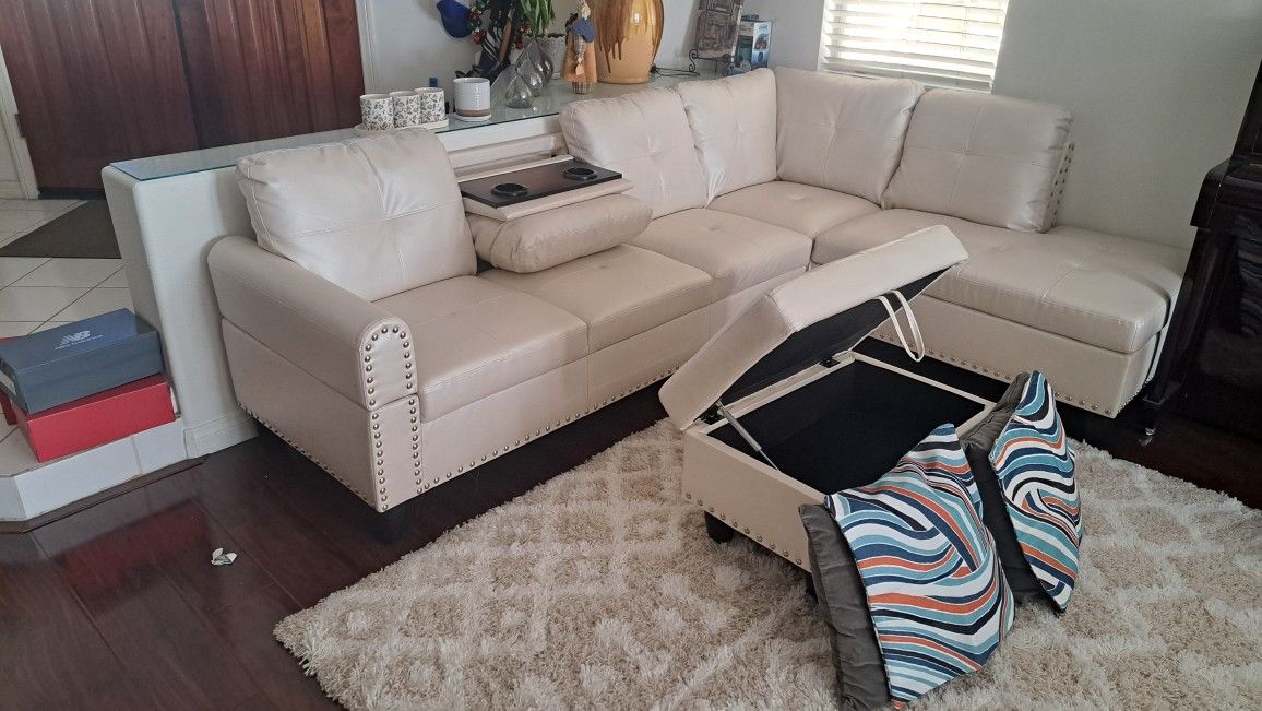 Adebisi 3-Piece Faux Leather Sectional Sofa (Wayfair) $300 obo