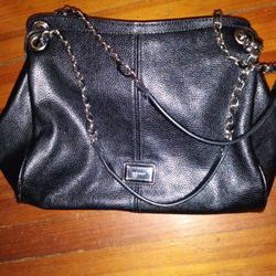 Nine West Black Leather 12" X 9" Purse.