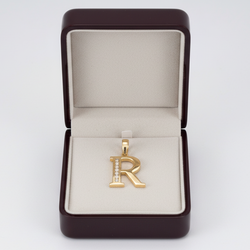 14K Yellow Gold Letter "R" Pendant