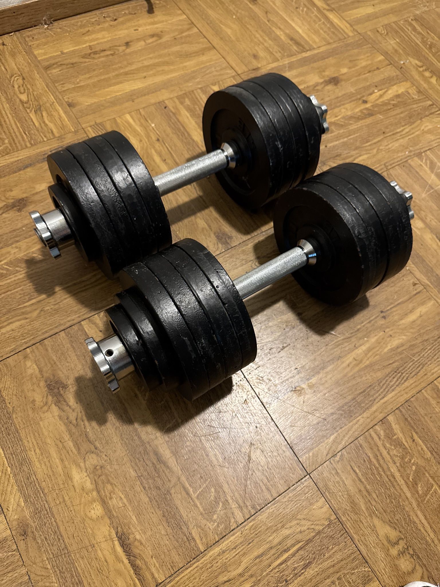 Adjustable Dumbbells - Total 100 Pounds