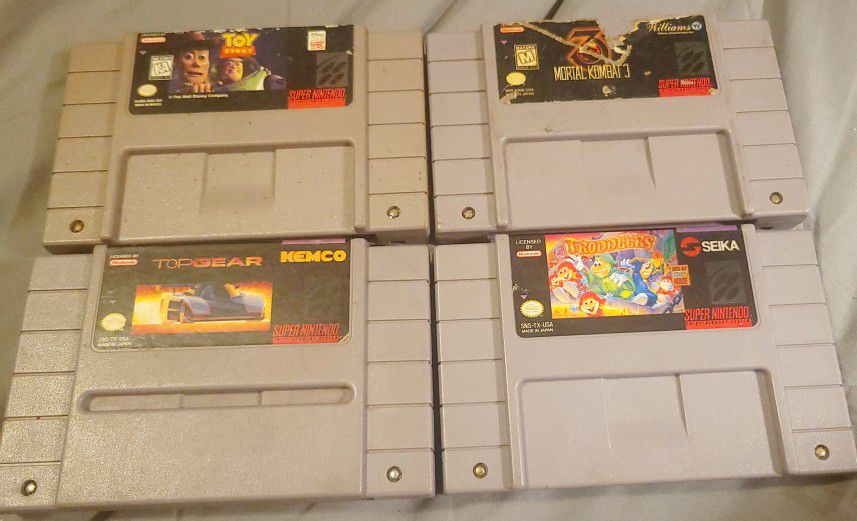 (4) 1991 Super Nintendo SNS Original Games!!