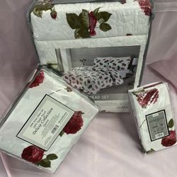 Printed Reversible Bedspread W/ Sheet Sets