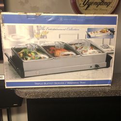 Triple Buffet Server/Warming Tray