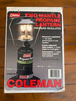 Vintage Coleman Two Mantle Propane Lantern w/ Globe & Base Made In 🇺🇸 USA