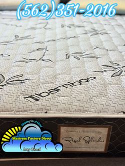 Black bamboo Queen mattress and Boxspring bed set Colchon y tambor
