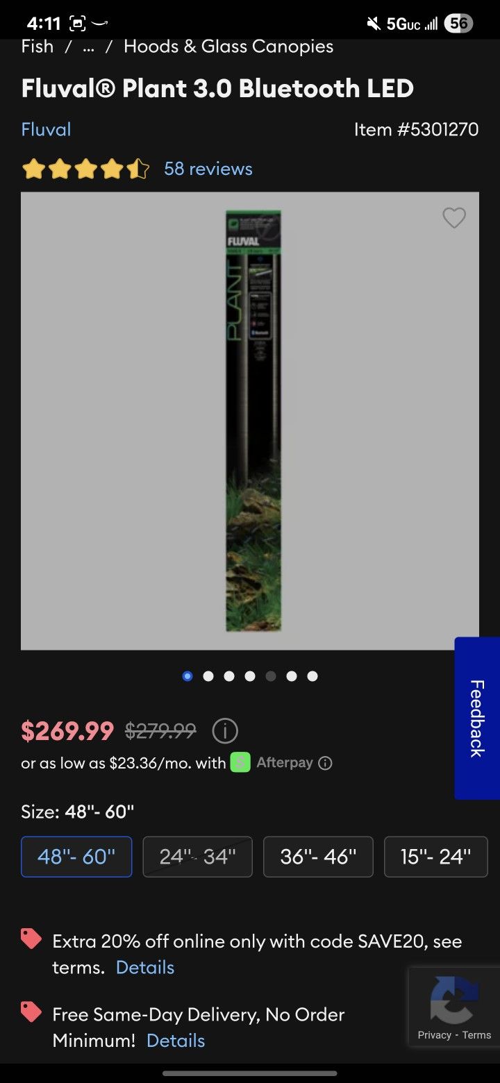 Fluval Plant 3.0 59 Watt 48"-60"