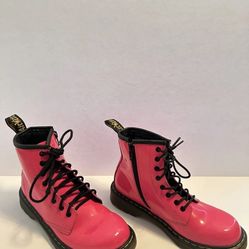 Girls Size 3 Doc Martens Lace Up Pink Boots