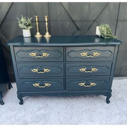 French Provincial Navy Lowboy Dresser