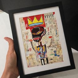 Framed Basquiat-Style Framed Art print, neo-expressionism