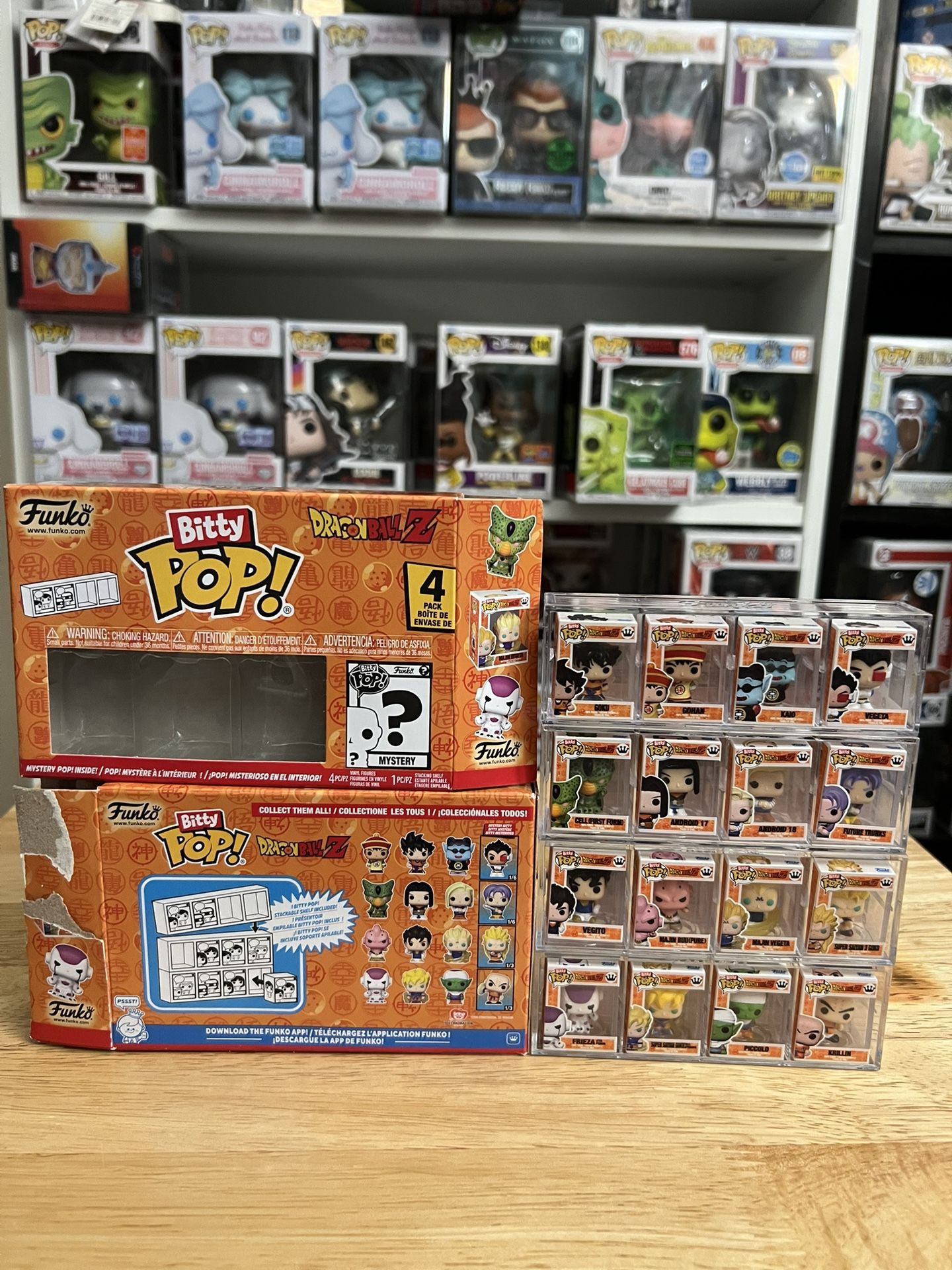 COMPLETE BITTY MULTI SET Dragon Ball Z Funko Pops DBZ W/ ALL 4 MYSTERY CHASES