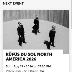 Rufus Du Sol 1 Pit Ticket San Diego 2026