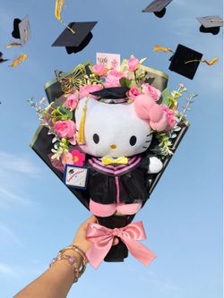 Hello Kitty Graduation Bouquet | Sanrio Gift | Plush Flower Bouquet | Cute Graduation Gift Idea