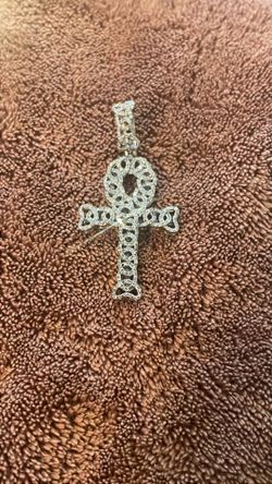 10K Gold Diamond Ankh Pendant