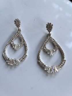 Silver Crystal Drop Earrings
