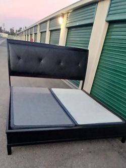 KING BED FRAME WITH BOX SPRING
