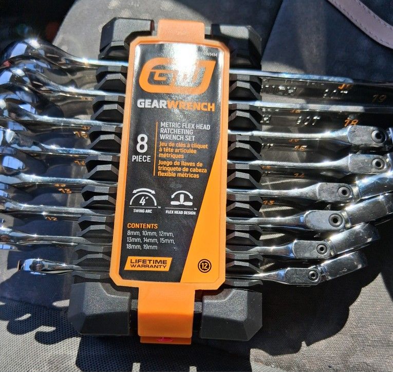 Gearwrench Metric Flex Head Ratcheting Wrench Set 8 PC. Brand New