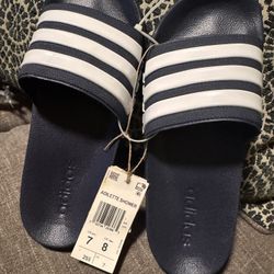 Brand New With Tags Classic ADIDAS UNISEX ADULT ADILETTE COMFORT SLIDE - Men’s Size 7, Women’s Size 8 Dark Navy